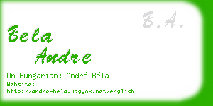 bela andre business card