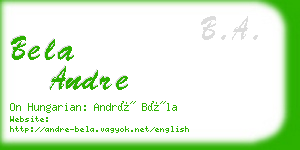 bela andre business card